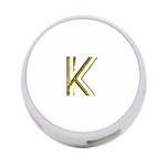 Monogrammed Monogram Initial Letter K Gold Chic Stylish Elegant Typography 4-Port USB Hub (Two Sides)  Back