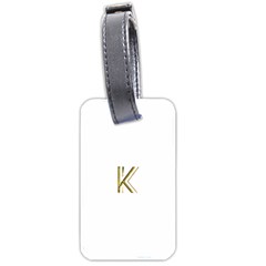 Monogrammed Monogram Initial Letter K Gold Chic Stylish Elegant Typography Luggage Tags (one Side)  by yoursparklingshop