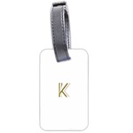 Monogrammed Monogram Initial Letter K Gold Chic Stylish Elegant Typography Luggage Tags (Two Sides) Front