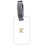 Monogrammed Monogram Initial Letter K Gold Chic Stylish Elegant Typography Luggage Tags (Two Sides) Back