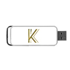 Monogrammed Monogram Initial Letter K Gold Chic Stylish Elegant Typography Portable Usb Flash (two Sides) by yoursparklingshop