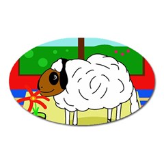 Urban Sheep Oval Magnet by Valentinaart