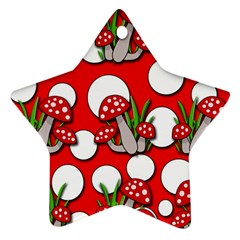 Mushrooms Pattern Star Ornament (two Sides)  by Valentinaart