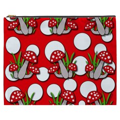 Mushrooms Pattern Cosmetic Bag (xxxl)  by Valentinaart