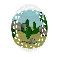 Desert Oval Filigree Ornament (2-side)  by Valentinaart