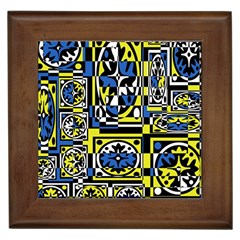 Blue And Yellow Decor Framed Tiles by Valentinaart