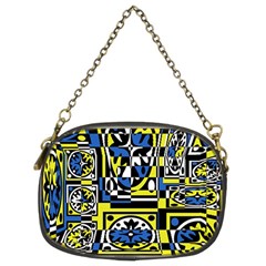 Blue And Yellow Decor Chain Purses (two Sides)  by Valentinaart