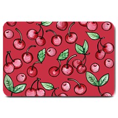 Cherry Cherries For Spring Large Doormat  by BubbSnugg