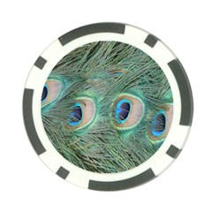 Peacock Feathers Macro Poker Chip Card Guards by GiftsbyNature