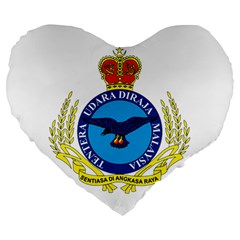 Crest Of Royal Malaysian Air Force Large 19  Premium Flano Heart Shape Cushions by abbeyz71