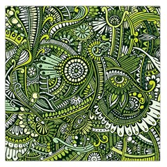 Green Boho Flower Pattern Zz0105 Large Satin Scarf (square) by Zandiepants