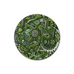 Green Boho Flower Pattern Zz0105 Rubber Coaster (Round) Front