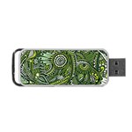 Green Boho Flower Pattern Zz0105 Portable USB Flash (Two Sides) Back