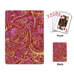 Pink Yellow Hippie Flower Pattern Zz0106 Playing Cards Single Design by Zandiepants