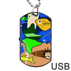 Aquarium  Dog Tag Usb Flash (two Sides)  by Valentinaart