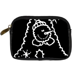 Funny Snowball Doodle Black White Digital Camera Cases