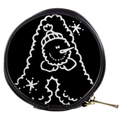 Funny Snowball Doodle Black White Mini Makeup Bags by yoursparklingshop