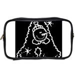 Funny Snowball Doodle Black White Toiletries Bags 2-Side Back