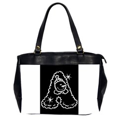 Funny Snowball Doodle Black White Office Handbags (2 Sides)  by yoursparklingshop