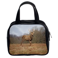 Red Deer Stag On A Hill Classic Handbags (2 Sides) by GiftsbyNature