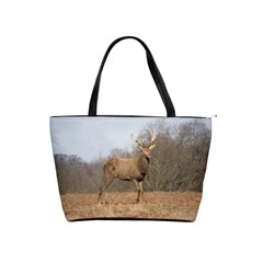 Red Deer Stag On A Hill Shoulder Handbags by GiftsbyNature