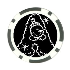 Funny Snowball Doodle Black White Poker Chip Card Guards by yoursparklingshop