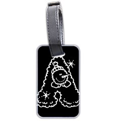 Funny Snowball Doodle Black White Luggage Tags (two Sides) by yoursparklingshop