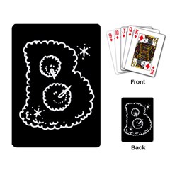 Funny Black And White Doodle Snowballs Playing Card by yoursparklingshop