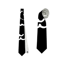 Funny Black And White Doodle Snowballs Neckties (two Side)  by yoursparklingshop