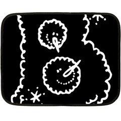 Funny Black And White Doodle Snowballs Double Sided Fleece Blanket (mini)  by yoursparklingshop