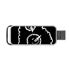 Funny Black And White Doodle Snowballs Portable Usb Flash (two Sides) by yoursparklingshop