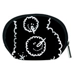 Funny Black And White Doodle Snowballs Accessory Pouches (Medium)  Back