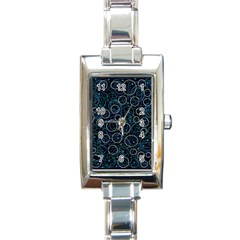 Blue Abstract Decor Rectangle Italian Charm Watch by Valentinaart