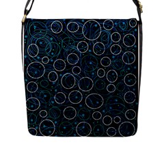 Blue Abstract Decor Flap Messenger Bag (l)  by Valentinaart