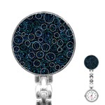 Blue abstract decor Stainless Steel Nurses Watch Front