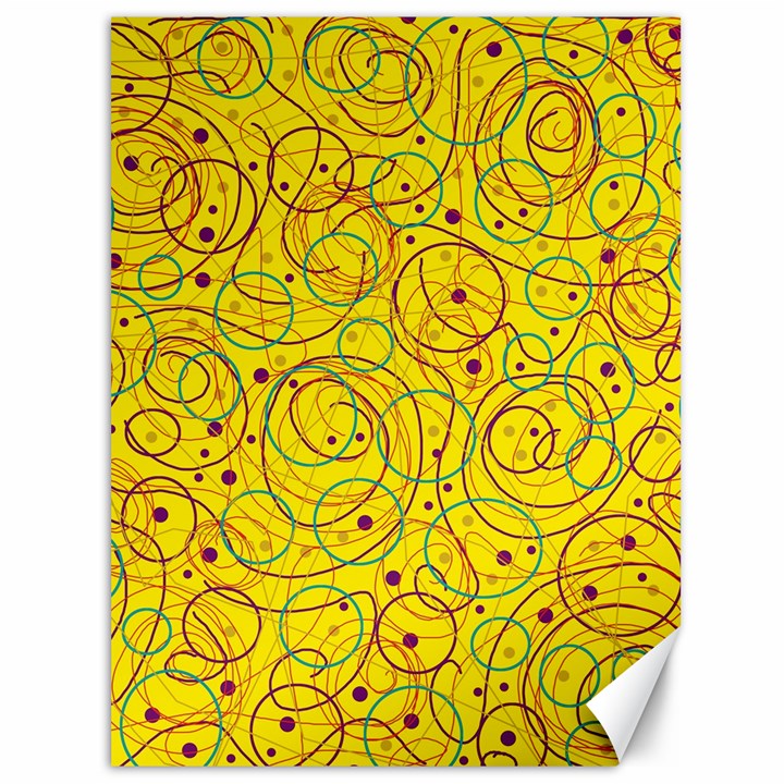 Yellow abstract art Canvas 36  x 48  