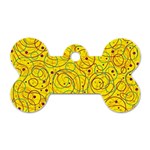 Yellow abstract art Dog Tag Bone (Two Sides) Front