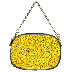 Yellow Abstract Art Chain Purses (one Side)  by Valentinaart