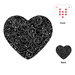 Black And White Magic Playing Cards (heart)  by Valentinaart