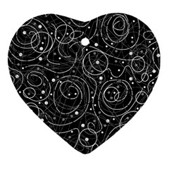 Black And White Magic Heart Ornament (2 Sides) by Valentinaart