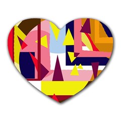 Colorful Abstraction Heart Mousepads by Valentinaart