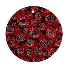 Red Abstract Decor Ornament (round)  by Valentinaart