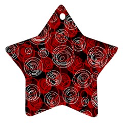 Red Abstract Decor Ornament (star)  by Valentinaart