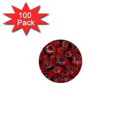 Red Abstract Decor 1  Mini Buttons (100 Pack)  by Valentinaart