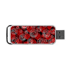 Red Abstract Decor Portable Usb Flash (two Sides) by Valentinaart