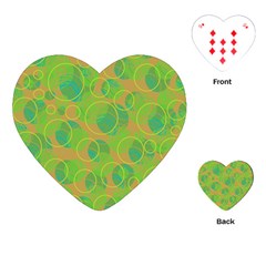 Green Decorative Art Playing Cards (heart)  by Valentinaart