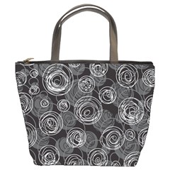 Gray Abstract Art Bucket Bags by Valentinaart