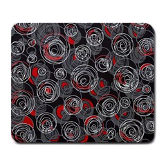 Red And Gray Abstract Art Large Mousepads by Valentinaart