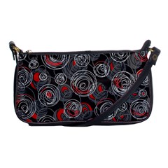 Red And Gray Abstract Art Shoulder Clutch Bags by Valentinaart