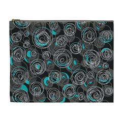 Gray And Blue Abstract Art Cosmetic Bag (xl) by Valentinaart